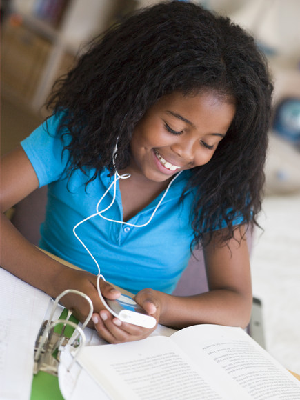 Student Listening to Audiobook